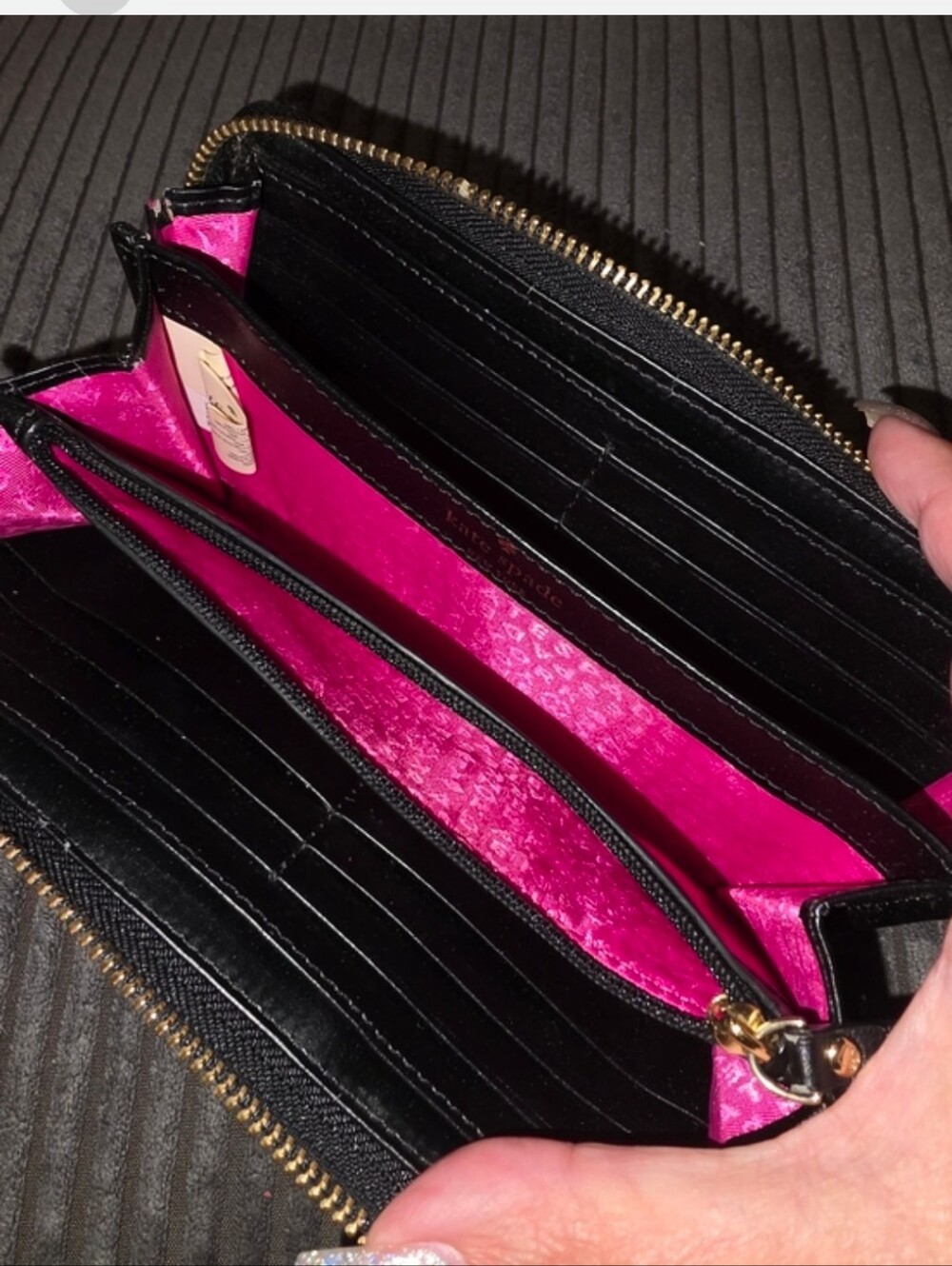 kate spade New York Black Polka Dot Zip Wallet - Picture 4 of 5